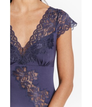 Camisón largo micromodal elastano detalle escote